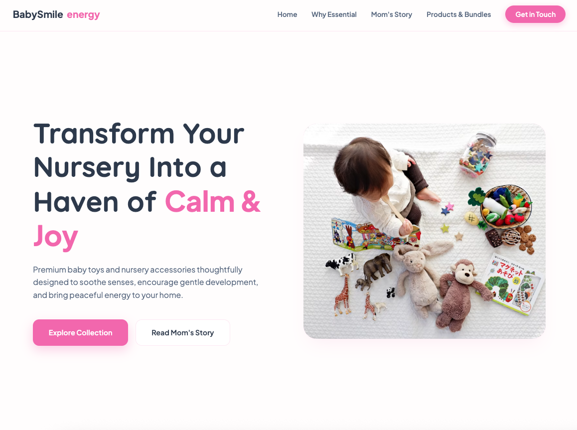 Baby Products sample website preview