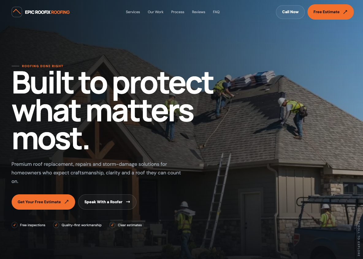 Roofing Company — Concept 1 sample website preview