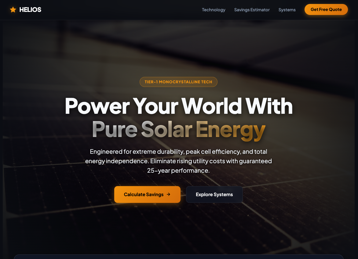 Solar Installation sample website preview